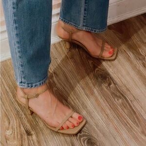 Anine Bing Invisible Tan Leather Strappy Sandal Size 7 US 37 EU